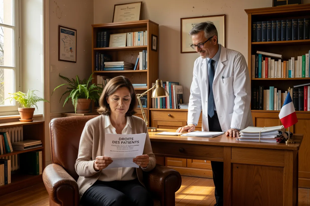 Couple étudiant des documents assurance maladie avec un conseiller financier