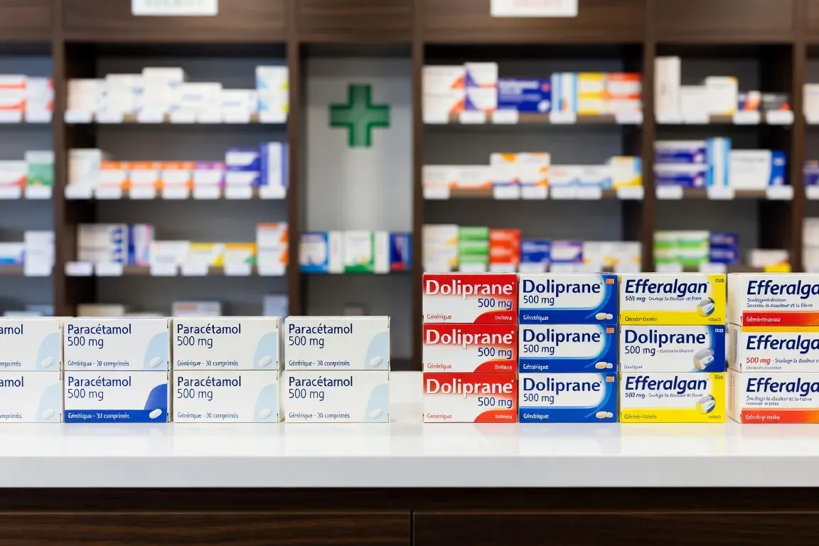 Boîtes de médicaments génériques et princeps