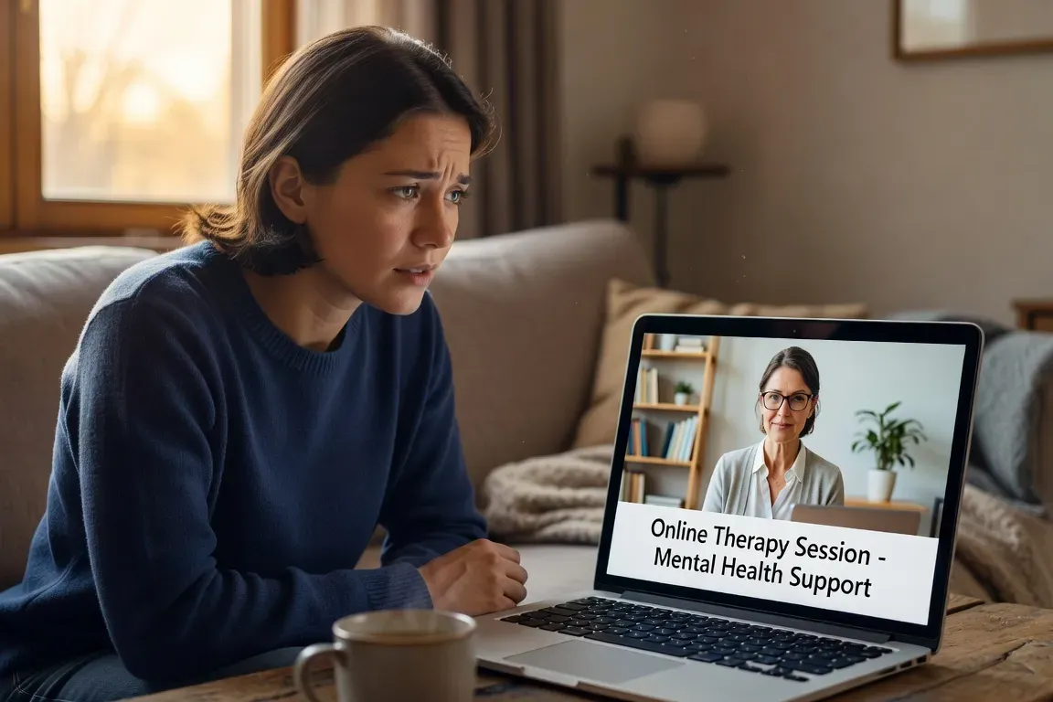 Séance de psychologie en ligne par visioconférence